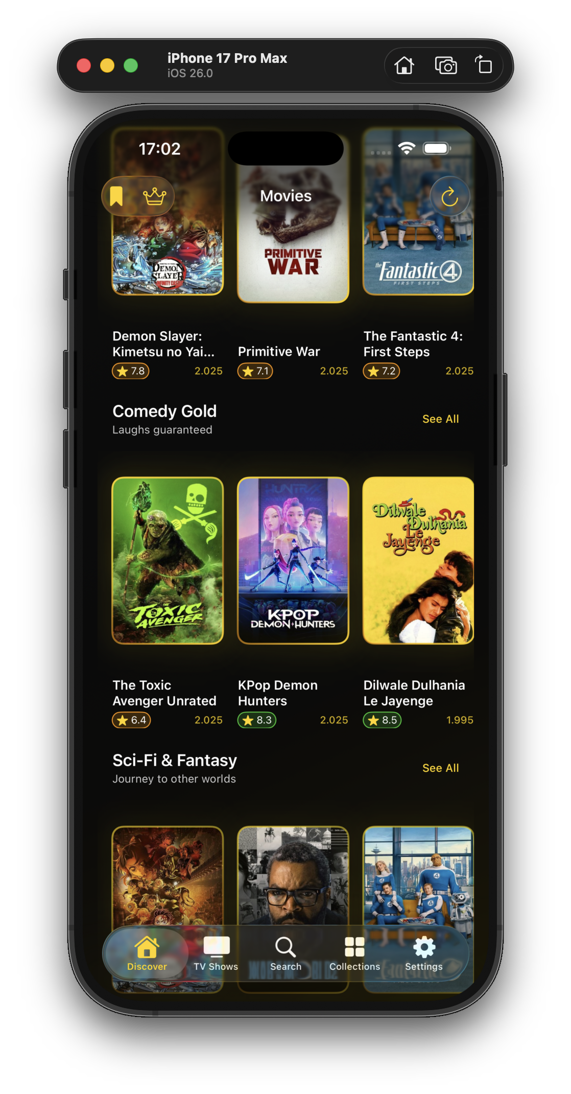 Untitled Movies App - Home Screen